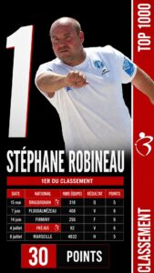 Lire la suite à propos de l’article Classement TOP 1000 Pétanque : Stéphane Robineau au sommet, une première place qui rappelle son rang