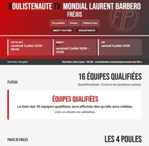 Lire la suite à propos de l’article Un site dédié pour suivre le Mondial de pétanque Laurent Barbero / Ville de Fréjus, comme jamais !